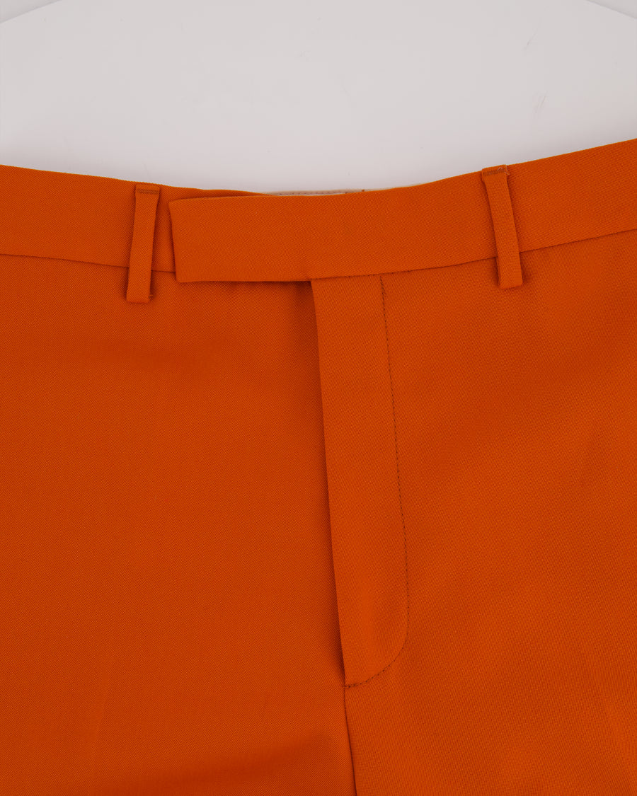 Gucci Burnt Orange Wool Wide Leg Trousers Size IT 40 (UK 8)