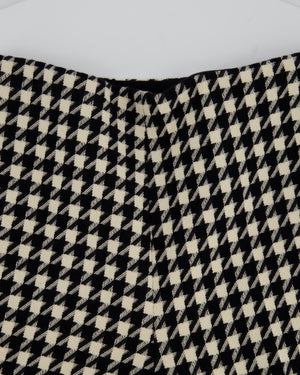Gucci Black and White Houndstooth Wool Culotte Trousers Size IT 42 (UK 10)