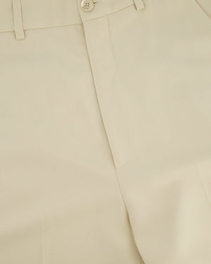 Gucci Beige Web Stripe Wide Leg Culotte Trousers Size IT 42 (UK 10)