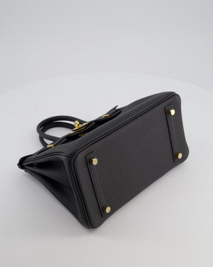 *HOT* Hermès Birkin 25 Retourne Bag in Plomb Togo Leather with Gold Hardware