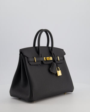 *HOT* Hermès Birkin 25 Retourne Bag in Plomb Togo Leather with Gold Hardware