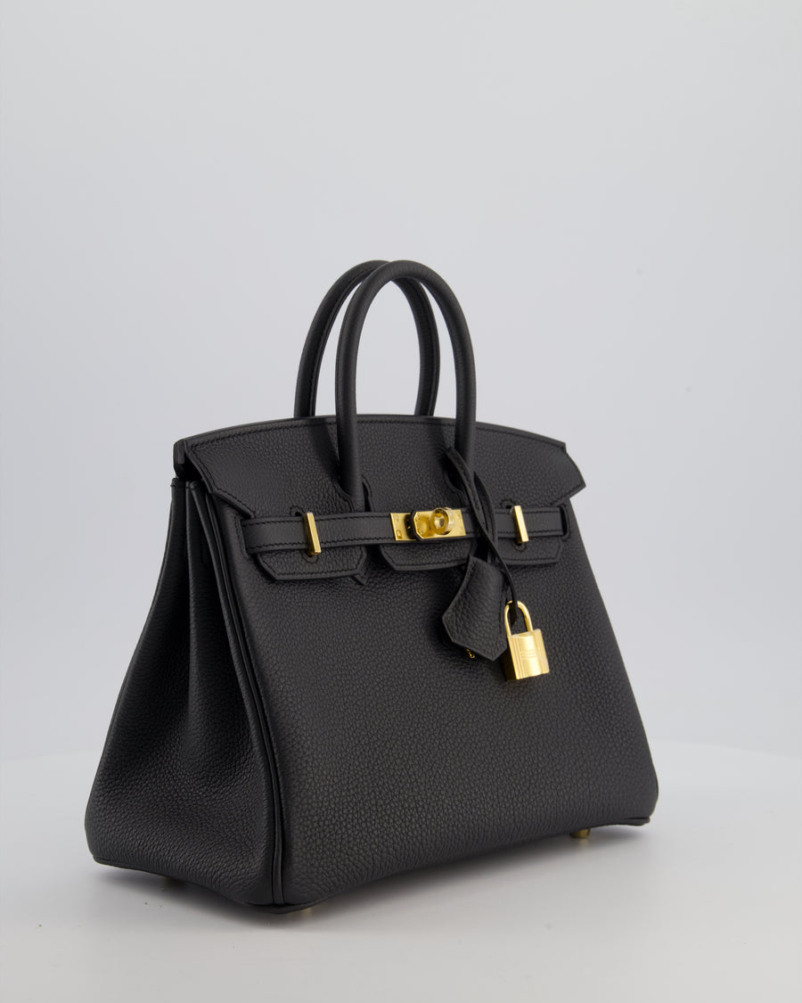 *HOT* Hermès Birkin 25 Retourne Bag in Plomb Togo Leather with Gold Hardware