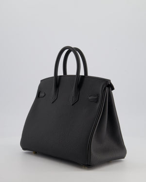 *HOT* Hermès Birkin 25 Retourne Bag in Plomb Togo Leather with Gold Hardware