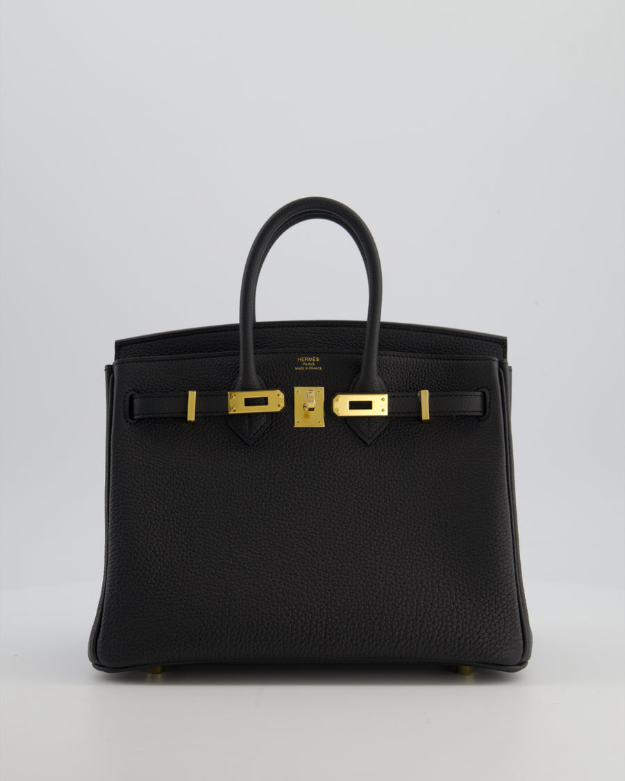 *HOT* Hermès Birkin 25 Retourne Bag in Plomb Togo Leather with Gold Hardware