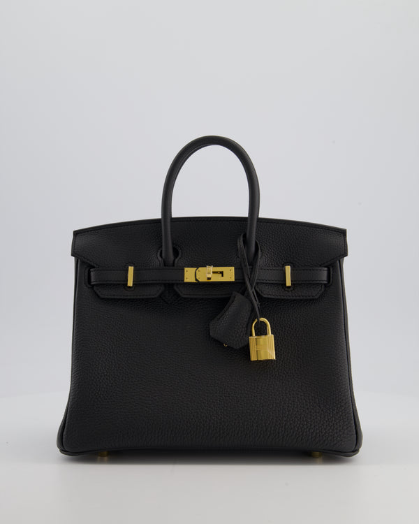 *HOT* Hermès Birkin 25 Retourne Bag in Plomb Togo Leather with Gold Hardware