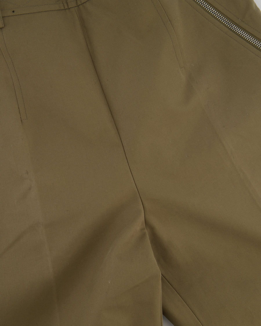 Hermès Khaki Straight Leg Riding Trousers Size FR 38 (UK 10)