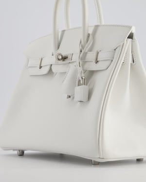 Hermès Birkin 25 Retourne Bag in New White Swift Leather with Palladium Hardware