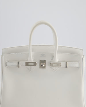 Hermès Birkin 25 Retourne Bag in New White Swift Leather with Palladium Hardware