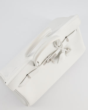 Hermès Birkin 25 Retourne Bag in New White Swift Leather with Palladium Hardware
