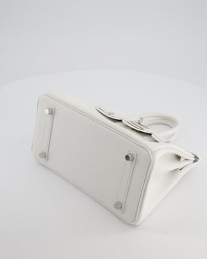 Hermès Birkin 25 Retourne Bag in New White Swift Leather with Palladium Hardware