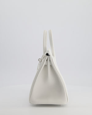 Hermès Birkin 25 Retourne Bag in New White Swift Leather with Palladium Hardware