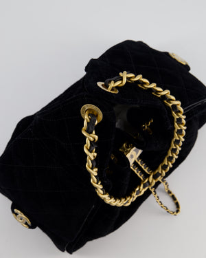 *SUPER RARE* Chanel Black 25 Small Bag in Suede Calfskin Leather with Brushed Gold Hardware