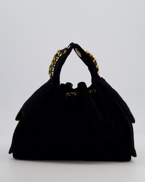 *SUPER RARE* Chanel Black 25 Small Bag in Suede Calfskin Leather with Brushed Gold Hardware