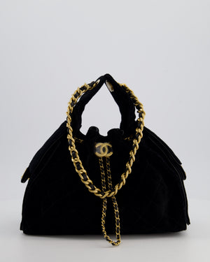 *SUPER RARE* Chanel Black 25 Small Bag in Suede Calfskin Leather with Brushed Gold Hardware