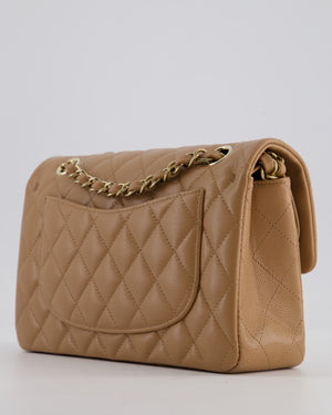 *RARE COLOUR* Chanel Small Classic Double Flap Bag in Chai Caviar Leather with Champagne Gold Hardware
