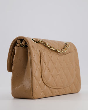 *RARE COLOUR* Chanel Small Classic Double Flap Bag in Chai Caviar Leather with Champagne Gold Hardware