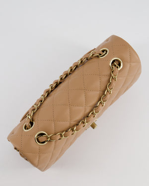 *RARE COLOUR* Chanel Small Classic Double Flap Bag in Chai Caviar Leather with Champagne Gold Hardware