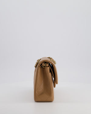 *RARE COLOUR* Chanel Small Classic Double Flap Bag in Chai Caviar Leather with Champagne Gold Hardware