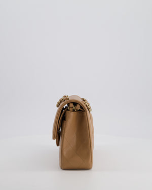 *RARE COLOUR* Chanel Small Classic Double Flap Bag in Chai Caviar Leather with Champagne Gold Hardware