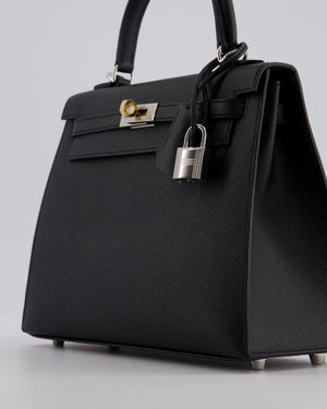 *RARE* Hermès Kelly 25 Sellier Bag in Black Epsom Leather with Electrum Hardware