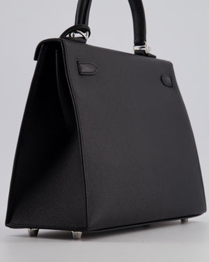 *RARE* Hermès Kelly 25 Sellier Bag in Black Epsom Leather with Electrum Hardware