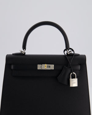*RARE* Hermès Kelly 25 Sellier Bag in Black Epsom Leather with Electrum Hardware