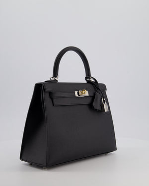 *RARE* Hermès Kelly 25 Sellier Bag in Black Epsom Leather with Electrum Hardware