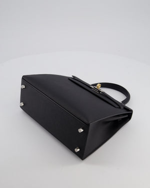 *RARE* Hermès Kelly 25 Sellier Bag in Black Epsom Leather with Electrum Hardware