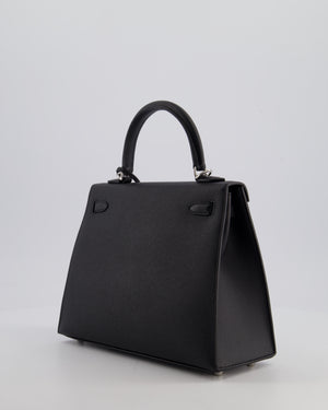*RARE* Hermès Kelly 25 Sellier Bag in Black Epsom Leather with Electrum Hardware