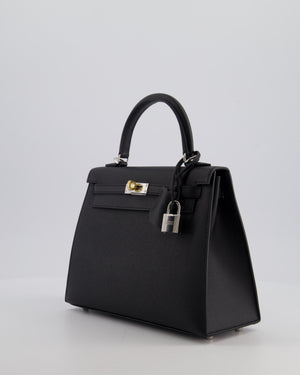 *RARE* Hermès Kelly 25 Sellier Bag in Black Epsom Leather with Electrum Hardware