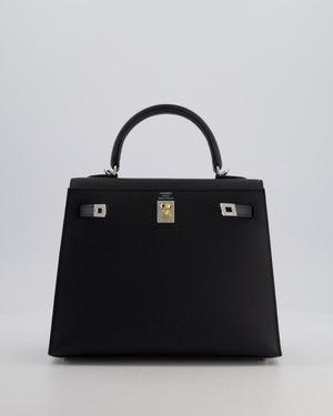 *RARE* Hermès Kelly 25 Sellier Bag in Black Epsom Leather with Electrum Hardware