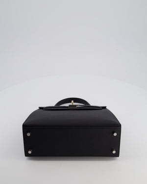 *RARE* Hermès Kelly 25 Sellier Bag in Black Epsom Leather with Electrum Hardware