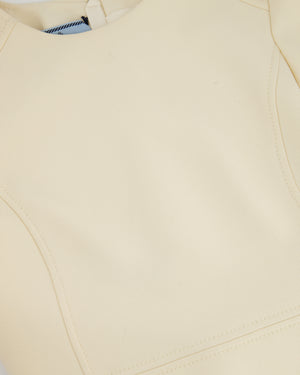 Prada Cream Short Sleeve Midi Dress with Pocket Detail Size IT 44 (UK 12)