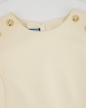 Prada Cream Short Sleeve Midi Dress with Pocket Detail Size IT 44 (UK 12)