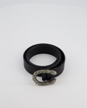 Gucci Black Dionysus Crystal Embellished Belt Size 90cm