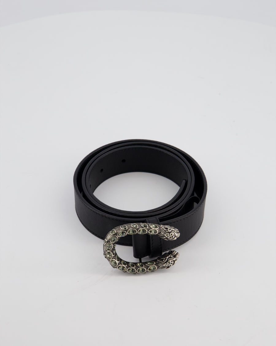 Gucci Black Dionysus Crystal Embellished Belt Size 90cm