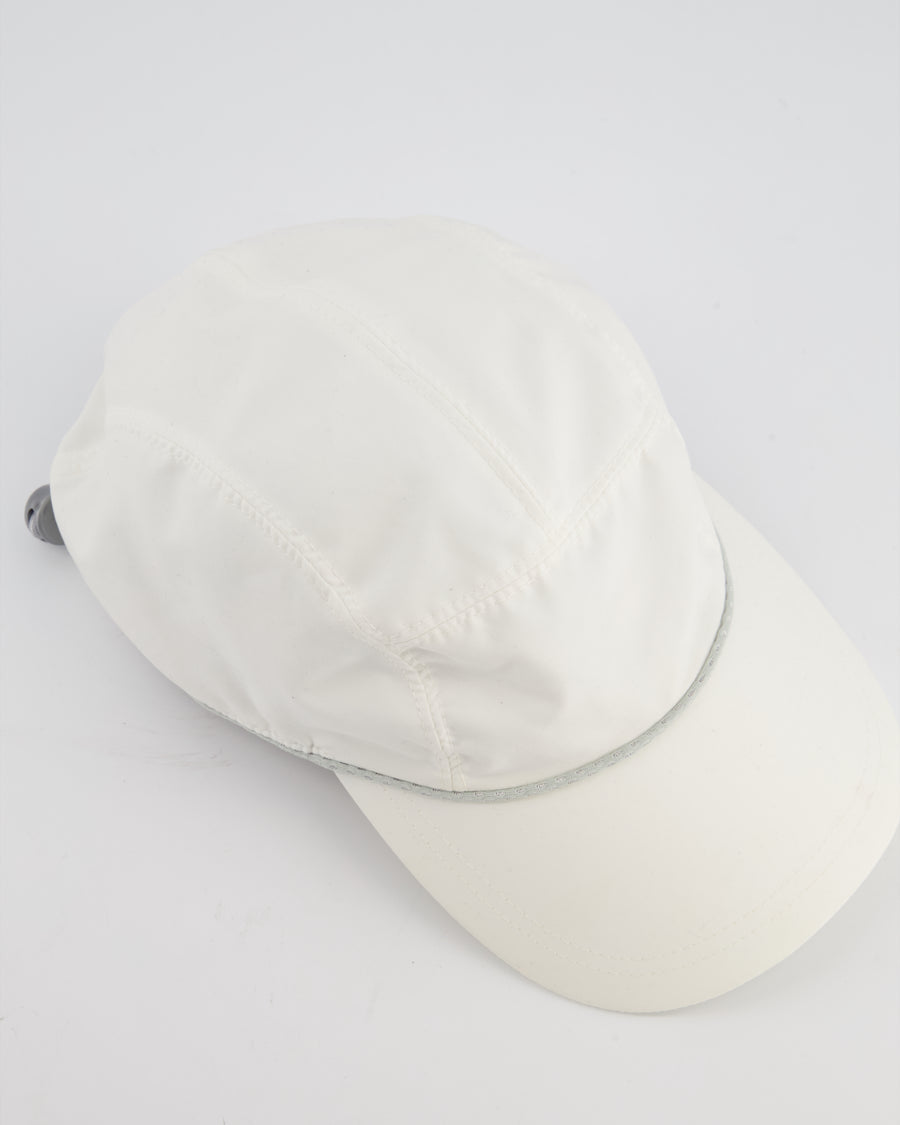 Chanel White Vintage Nylon CC Camélia Sports Cap Size M