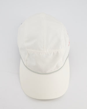 Chanel White Vintage Nylon CC Camélia Sports Cap Size M