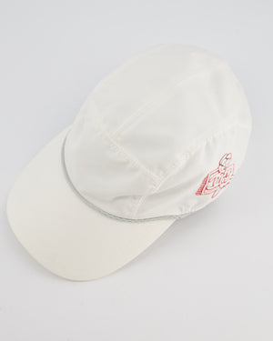 Chanel White Vintage Nylon CC Camélia Sports Cap Size M
