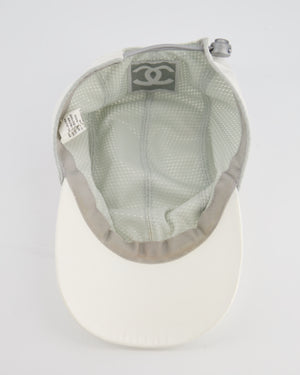 Chanel White Vintage Nylon CC Camélia Sports Cap Size M