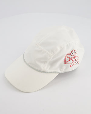 Chanel White Vintage Nylon CC Camélia Sports Cap Size M