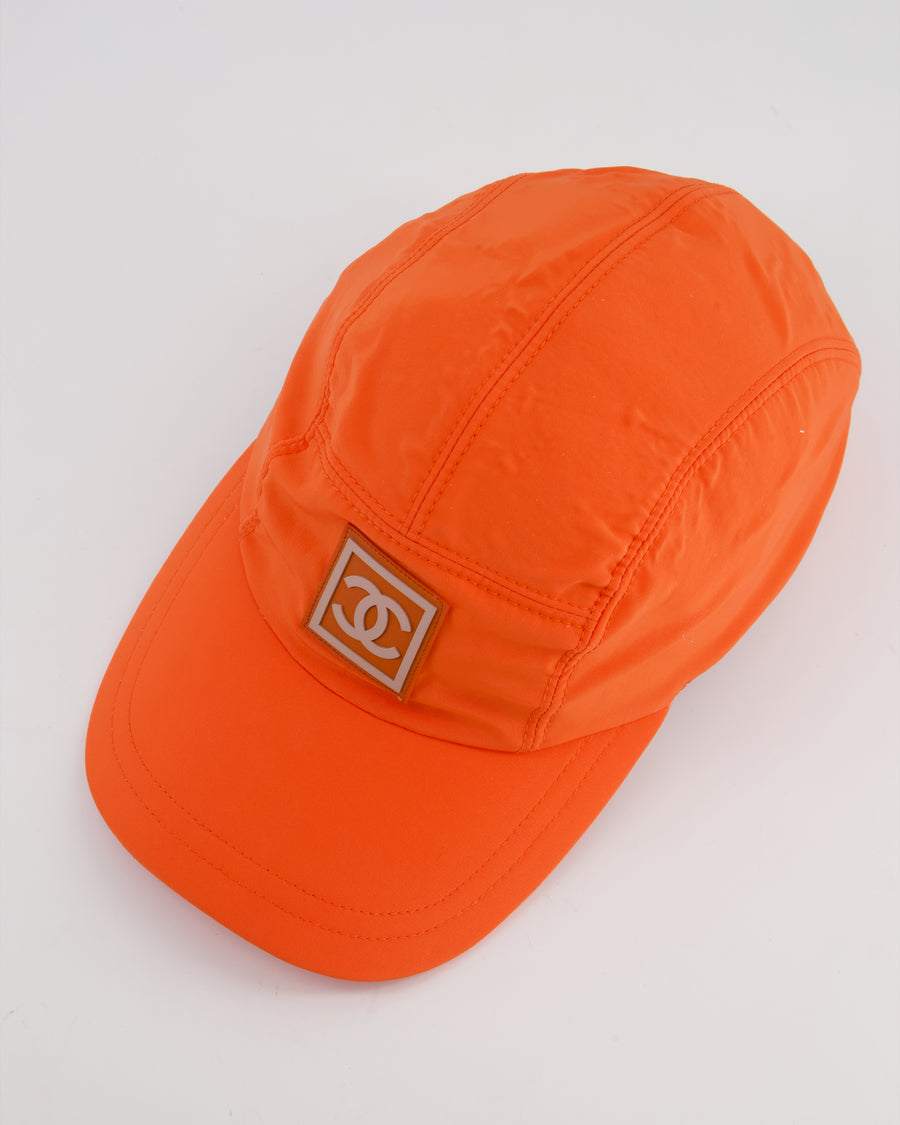 Chanel Neon Orange Nyon CC Sports Cap Size M