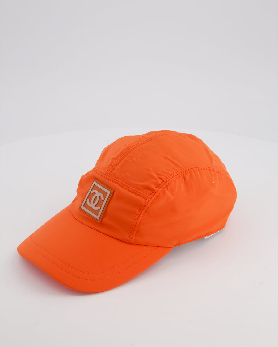 Chanel Neon Orange Nyon CC Sports Cap Size M