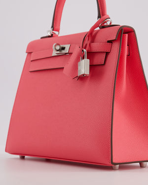*HOT* Hermès Kelly 25 Sellier Bag in Rose Azalee Epsom Leather with Palladium Hardware