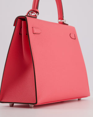 *HOT* Hermès Kelly 25 Sellier Bag in Rose Azalee Epsom Leather with Palladium Hardware