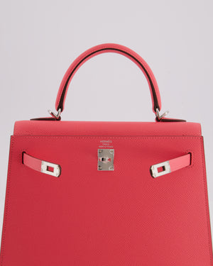 *HOT* Hermès Kelly 25 Sellier Bag in Rose Azalee Epsom Leather with Palladium Hardware