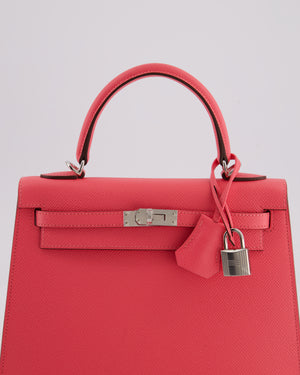 *HOT* Hermès Kelly 25 Sellier Bag in Rose Azalee Epsom Leather with Palladium Hardware