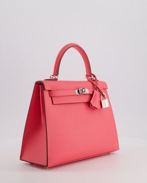 *HOT* Hermès Kelly 25 Sellier Bag in Rose Azalee Epsom Leather with Palladium Hardware