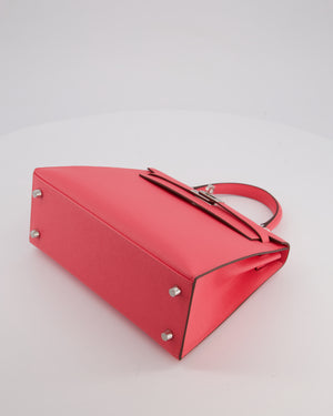 *HOT* Hermès Kelly 25 Sellier Bag in Rose Azalee Epsom Leather with Palladium Hardware