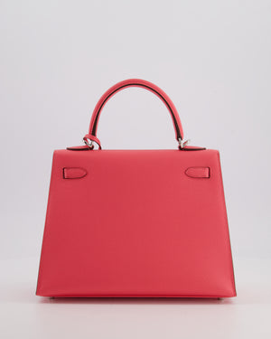*HOT* Hermès Kelly 25 Sellier Bag in Rose Azalee Epsom Leather with Palladium Hardware